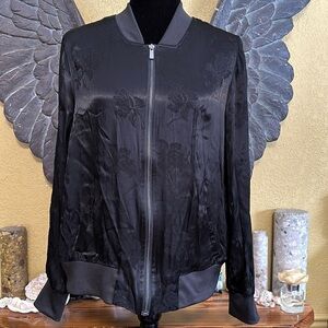 A MTL 1989 Floral Satin Bomber Jacket